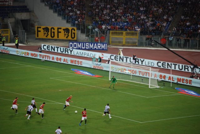 Pubblicità allo stadio di Roma